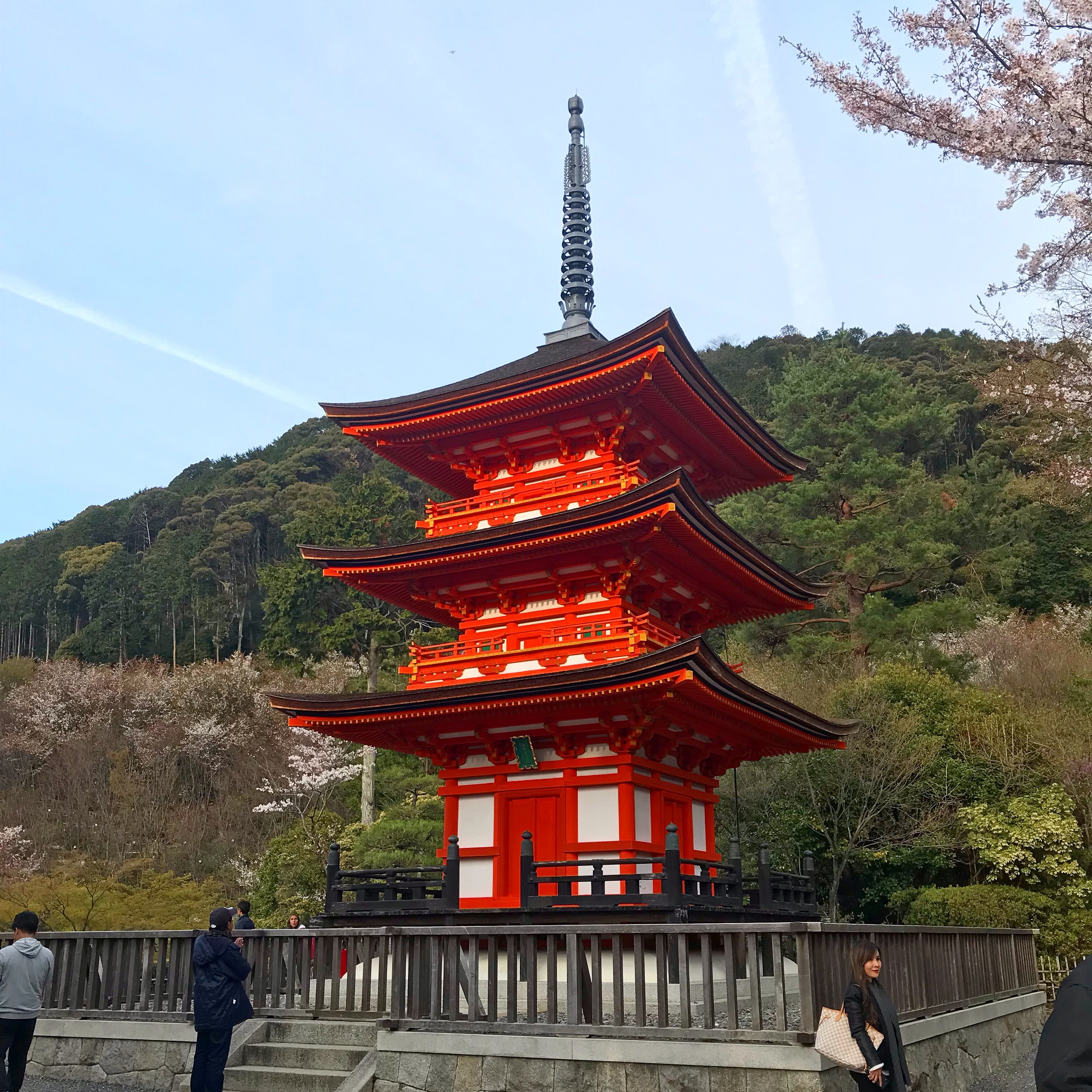 Japanese pagoda at Kiyomizudera, one of the tallest of its kind in Japan, standing at 31 meters high