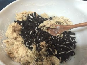 Mixing Cookies and Cream Cookies
