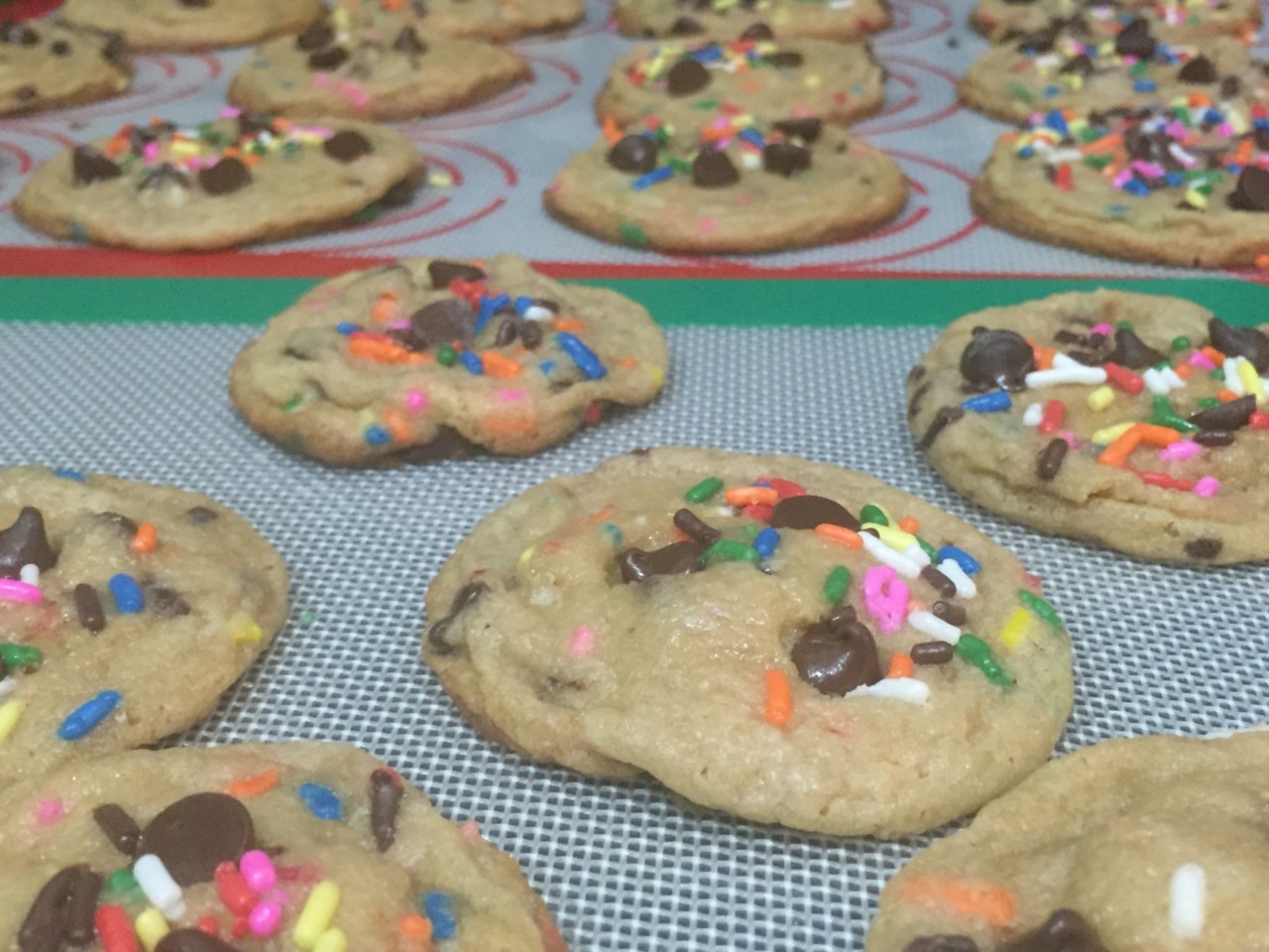 Cake Batter Chocolate Chip Cookies @ bestwithchocolate.com