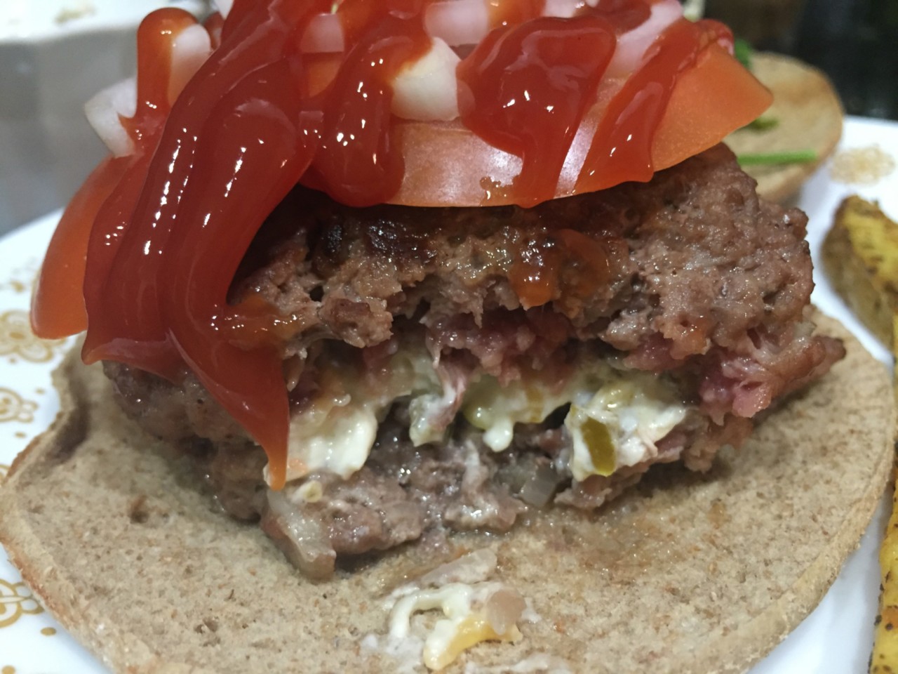 Jalapeno Cheddar Stuffed Burgers @ bestwithchocolate.com