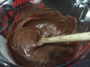 Brownie batter for Mint Chocolate Cheesecake Brownie Cups @ bestwithchocolate.com