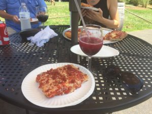 Sicilian-style pizza at Quattro Goomba's Winery Review @ bestwithchocolate.com