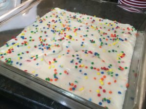 Topping Funfetti Fudge with sprinkles @ bestwithchocolate.com