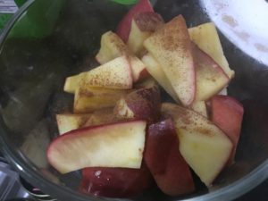 Cutting apples for Microwave Cinnamon Apples @ bestwithchocolate.com