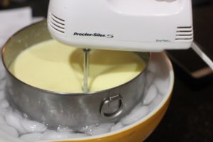 Whipping custard to form custard for Vanilla Honey Soft Serve @ bestwithchocolate.com