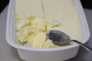 Round 1 frozen custard, before blending for Vanilla Honey Soft Serve @ bestwithchocolate.com