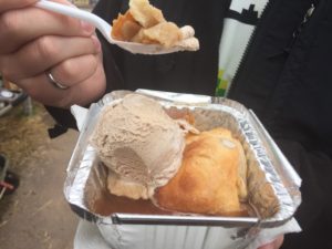 Apple Dumplings with Cinnamon Ice Cream! Read about it in the Event Review: PA Bloomsburg Fair @ bestwithchocolate.com