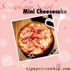 Strawberry Swirl Mini Cheesecake @ bestwithchocolate.com