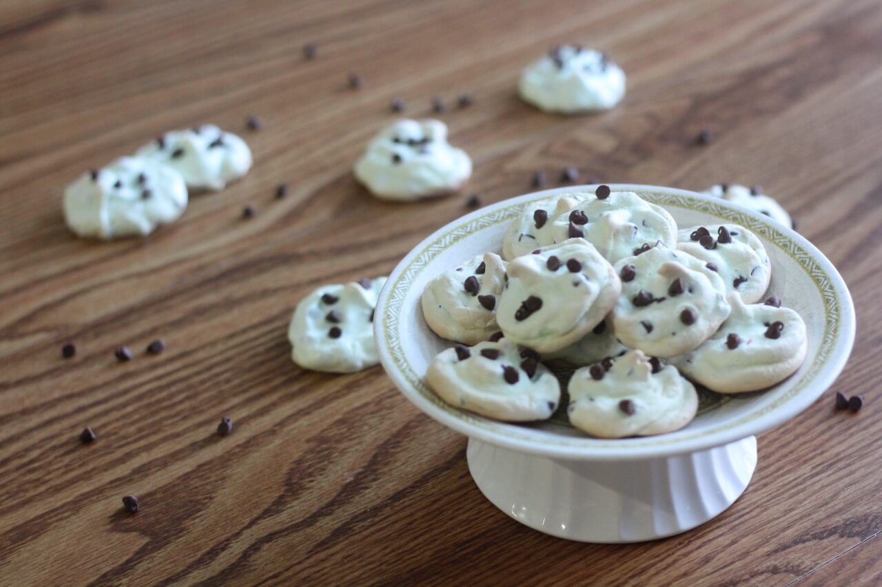 Mint Chocolate Chip Meringues @ bestwithchocolate.com