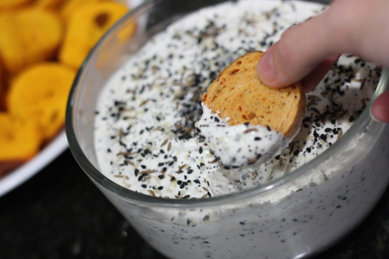 Everything Bagel Dip @ bestwithchocolate.com