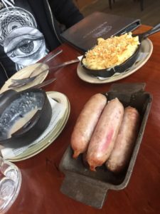 Mac and Cheese and Maple Sausage at Caboose Brewing Co. Brunch Review @ bestwithchocolate.com