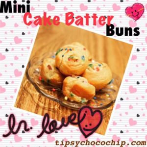 Mini Cake Batter Buns @ bestwithchocolate.com