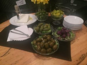 Olive bar for appetizers before the Italian Wine Pairing Dinner event at La Grange @ bestwithchocolate.com