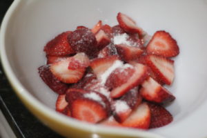 Strawberry puree for Strawberry Lemonade Cheesecake Bars @ bestwithchocolate.com