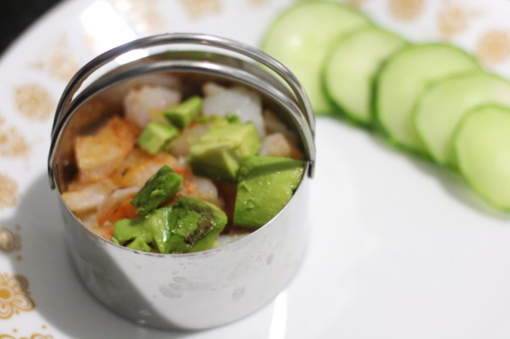 Stacking California Roll Shrimp Stacks @ bestwithchocolate.com