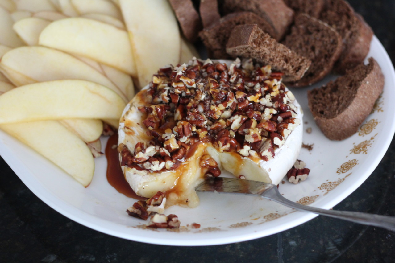 Caramel Apple Baked Brie @ bestwithchocolate.com