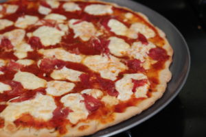 Freshly baked burrata pizza @ bestwithchocolate.com