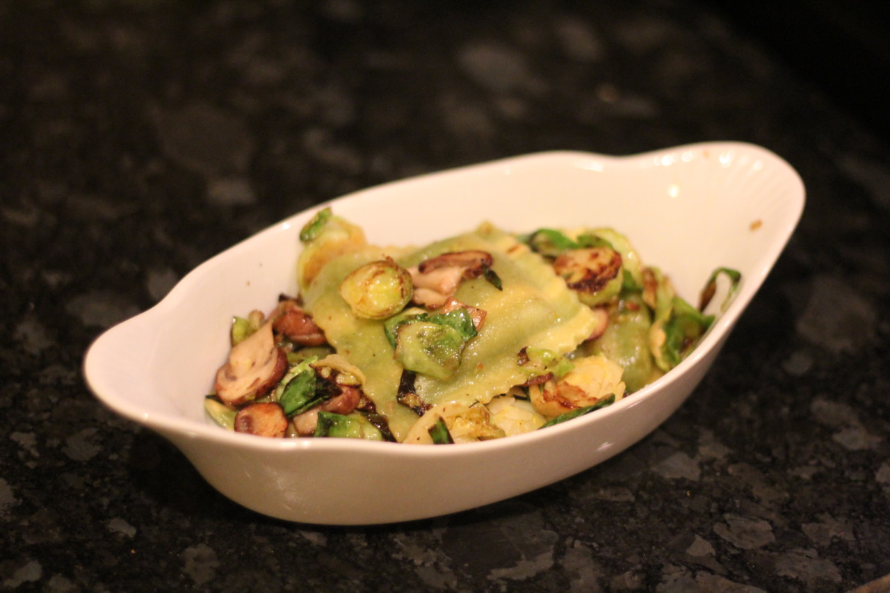 Buttery Brussel Sprouts and Ravioli @ bestwithchocolate.com