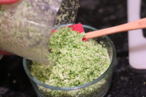 Ricing broccoli for Broccoli Cauliflower Risotto @ bestwithchocolate.com
