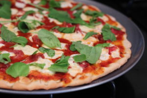 Burrata Prosciutto Arugula Pepper Pizza Crust @ bestwithchocolate.com