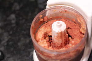 Adding cocoa powder to S'mores Chocolate Hummus @ bestwithchocolate.com