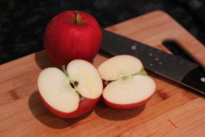 Cutting apples for Slow Cooker Apple Butter @ bestwithchocolate.com