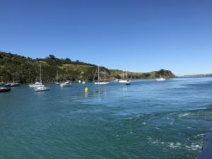 View of Waiheke Island from the Ferry @ bestwithchocolate.com