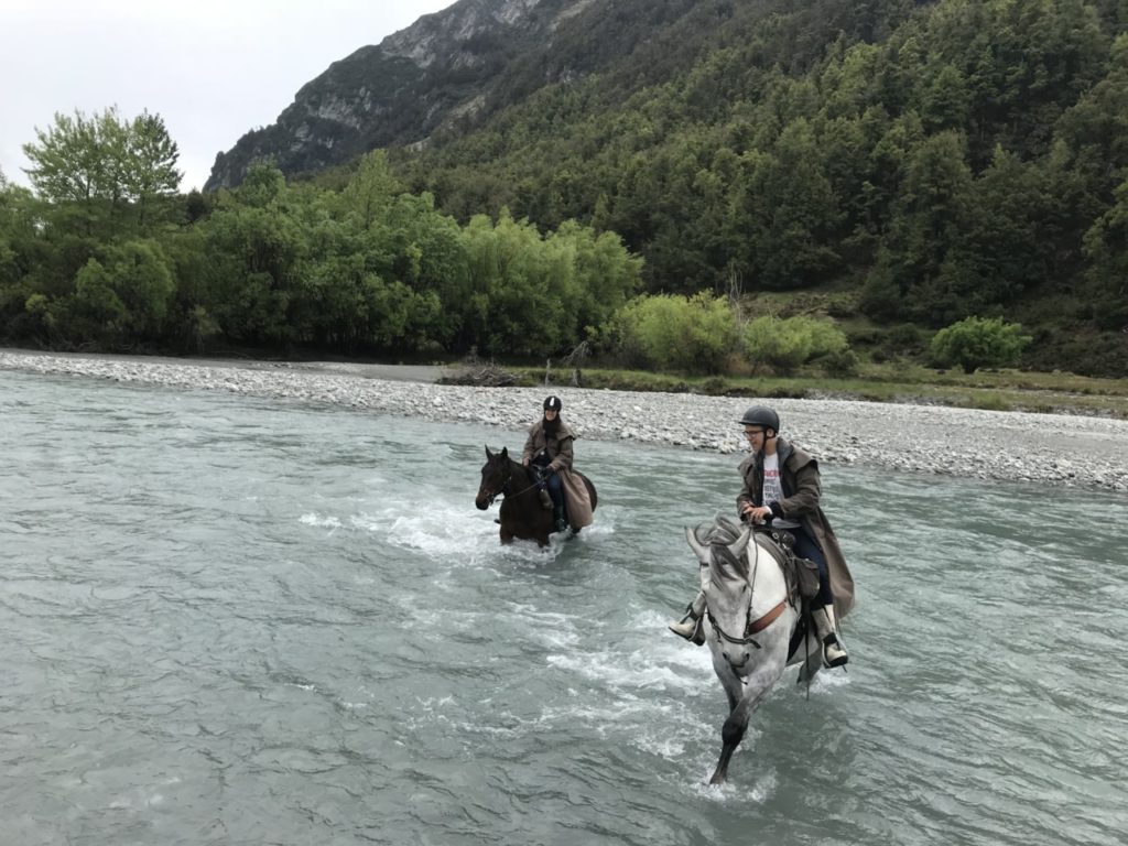 Fording the River while horseback riding @ bestwithchocolate.com
