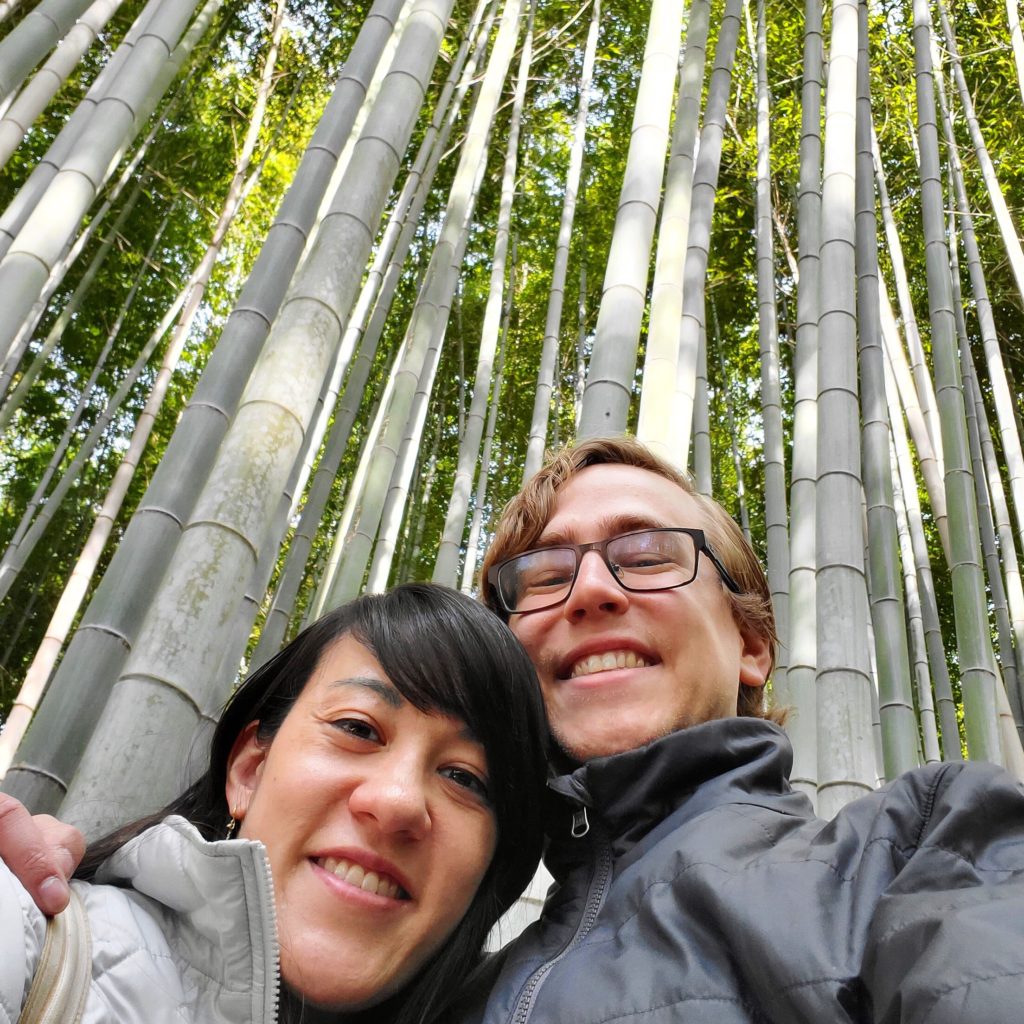 Us at the Arashiyama bamboo grove @ bestwithchocolate.com