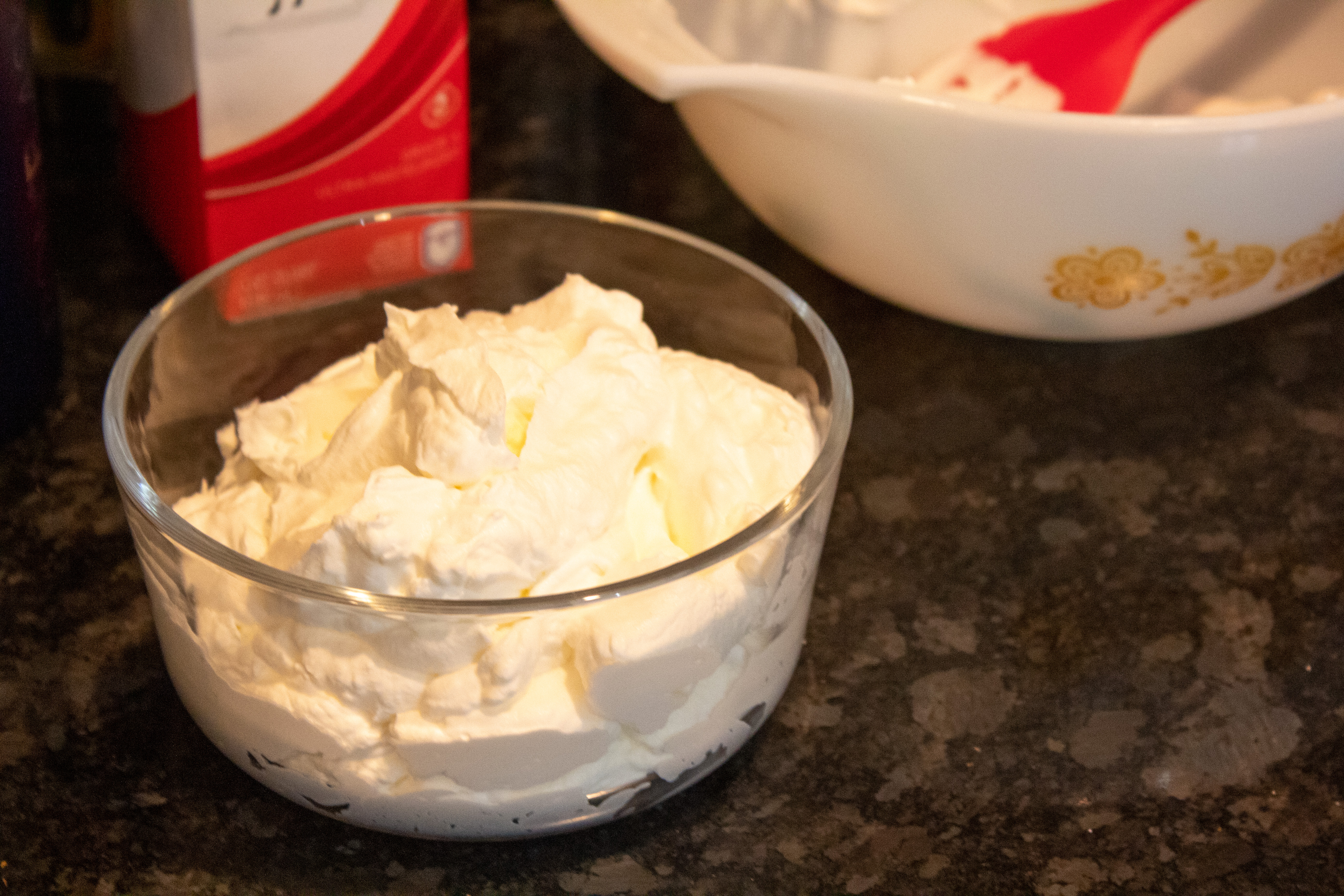 Freshly whipped cream for Strawberry Puffs @ bestwithchocolate.com
