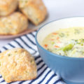 broccoli cheddar soup with biscuits
