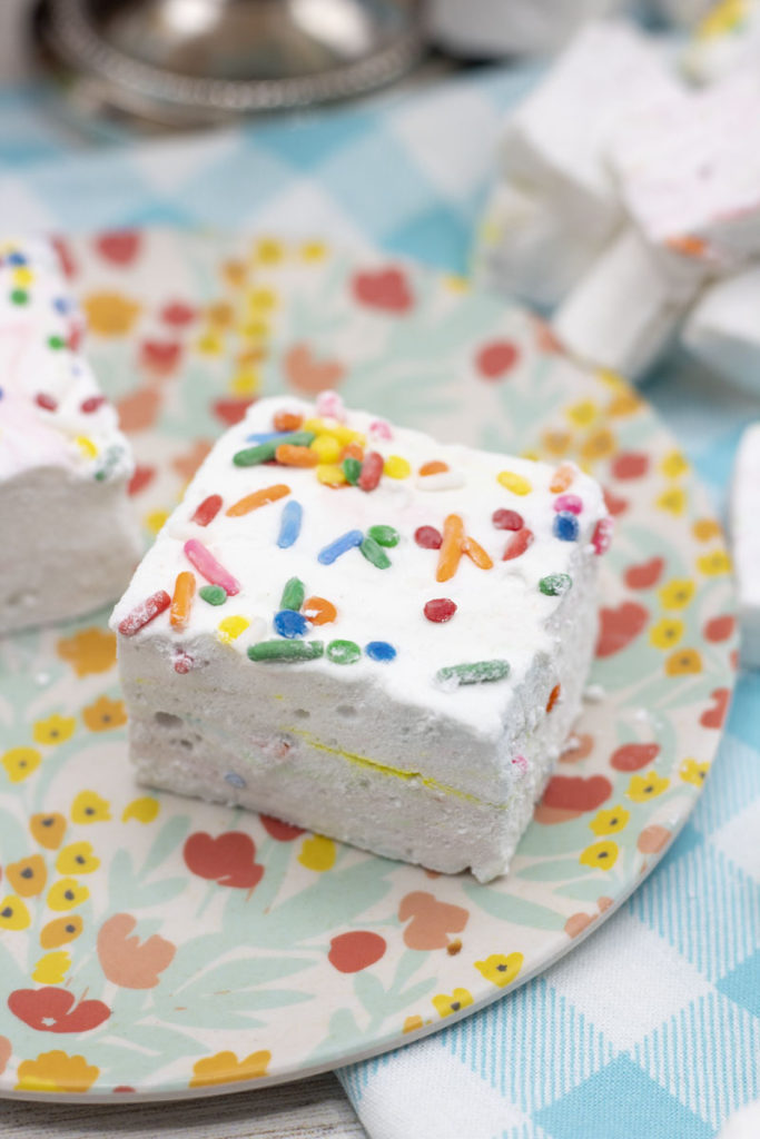 Birthday Cake Marshmallow with rainbow sprinkles