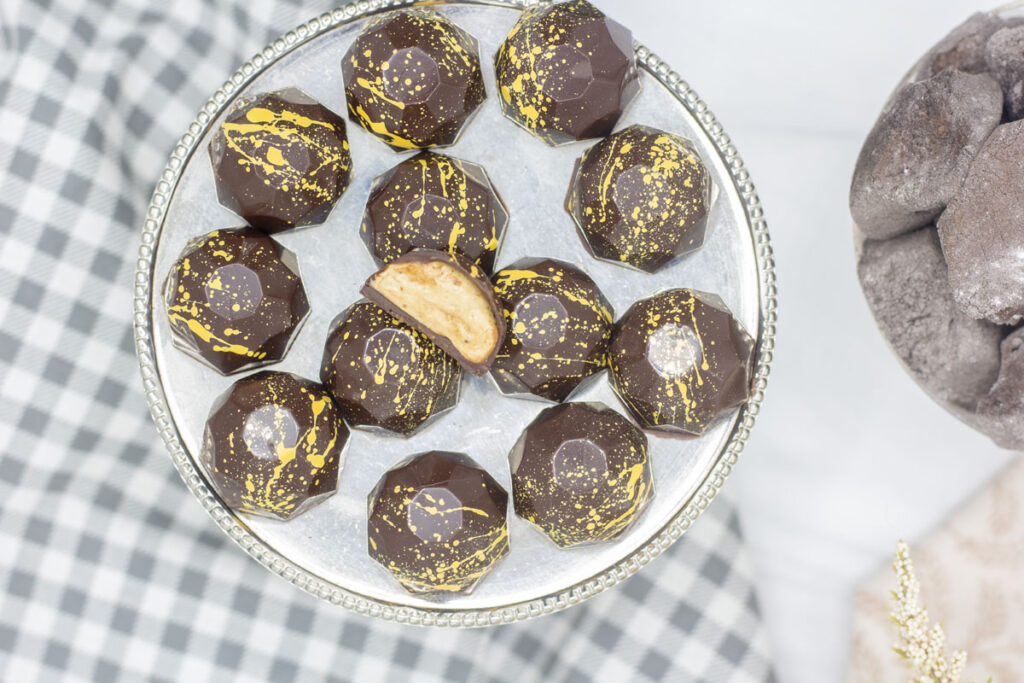 Homemade biscoff nougat truffles