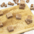 chocolate brownie batter marshmallows on a cutting board