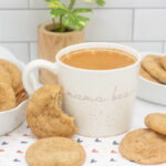 chai snickerdoodles alongside a chai tea latte