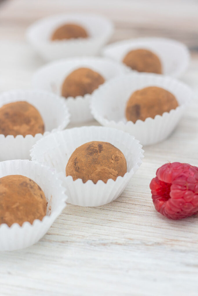 Assorted raspberry Chambord truffles