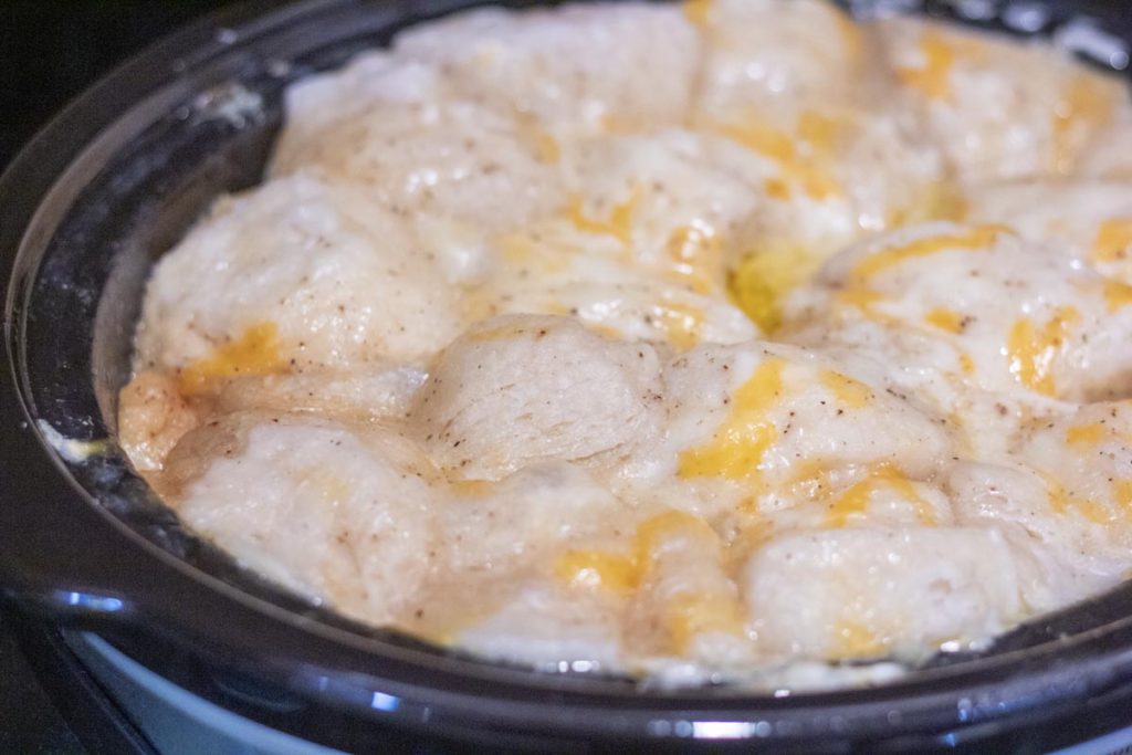 cheesy chicken and dumplings in the crockpot