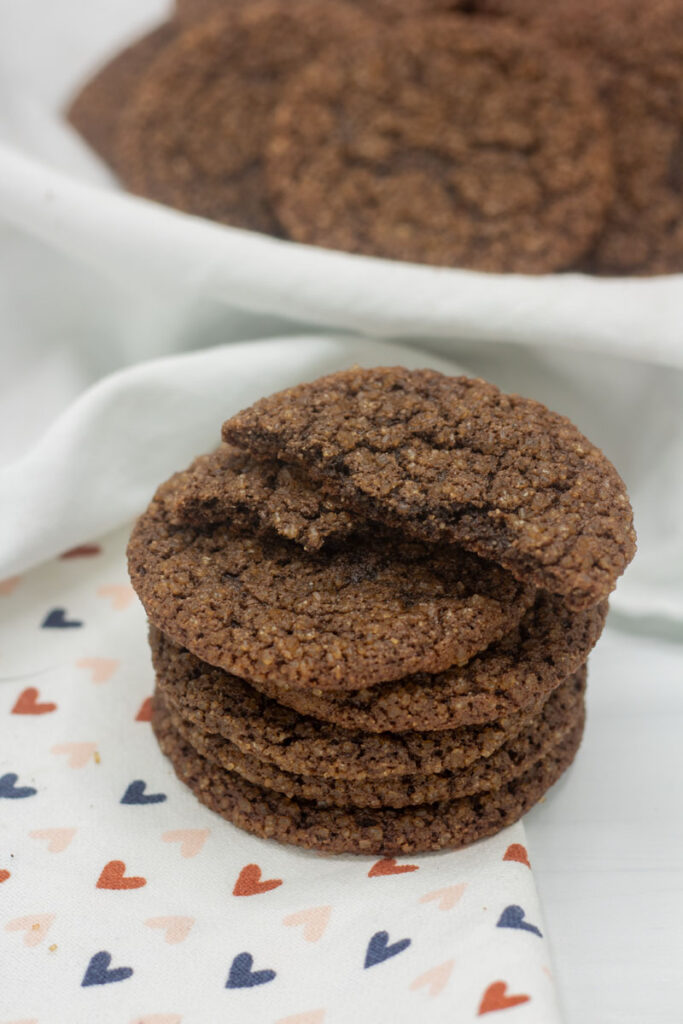 Stacked chocolate crackle cookies