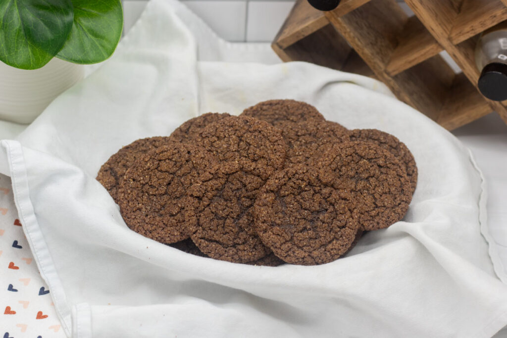 Basket full of chocolate cookies