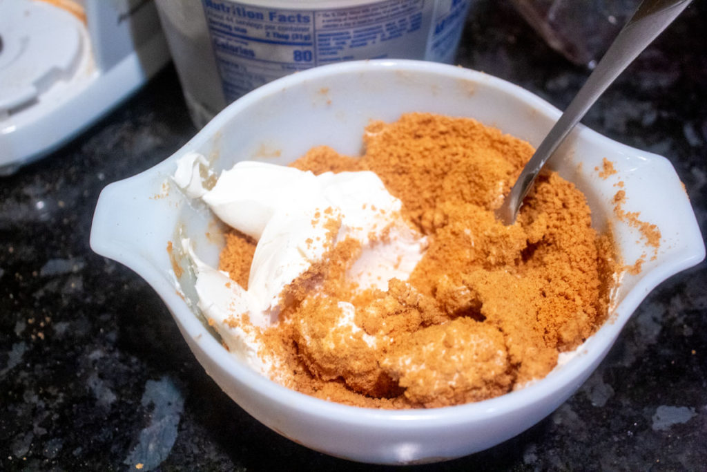mixing gingerbread truffles