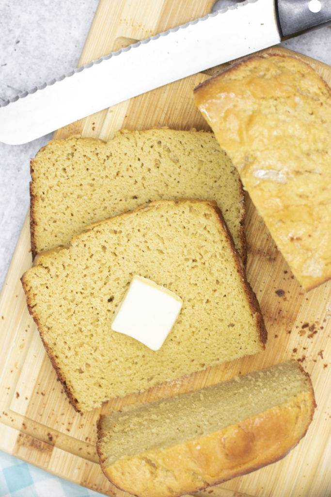 Cascade of sliced gluten-free bread