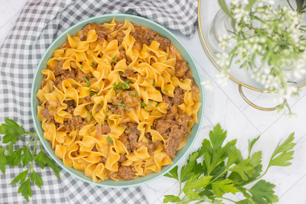 Homemade one-pot hamburger helper