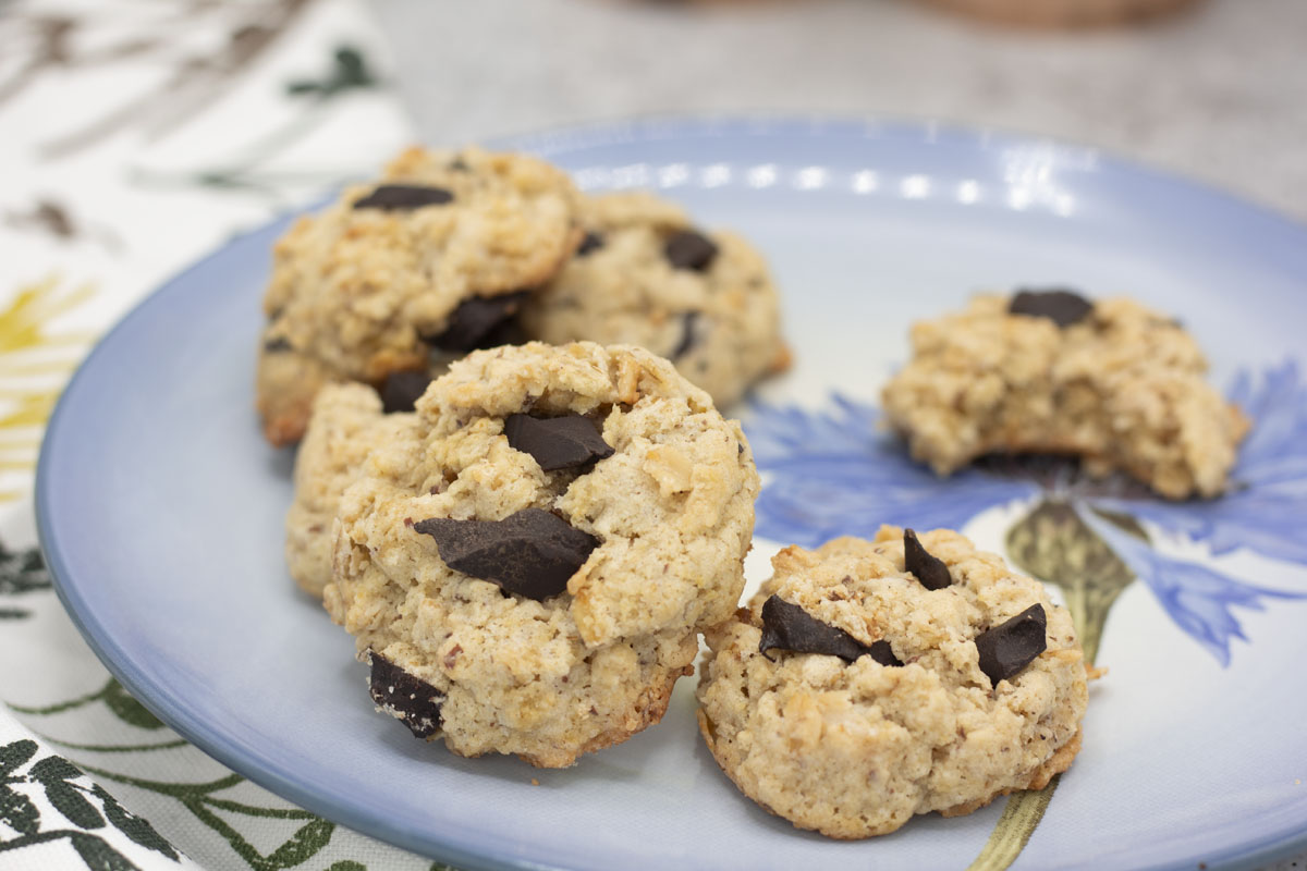 Chocolate chip lactaction cookies, made with ingredients to help nursing mothers
