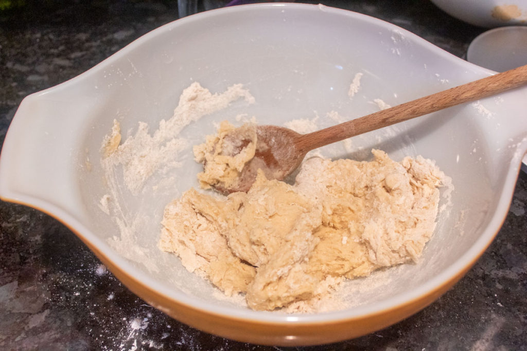 Mixing dough for japanese melon pan