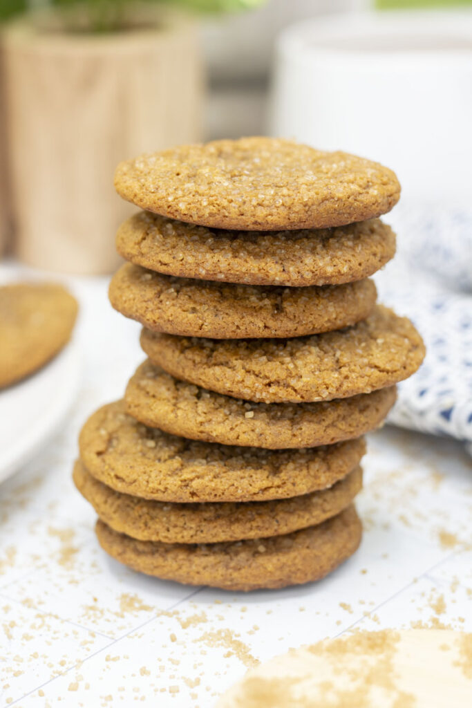 Stack of molasses gingerbread cookies