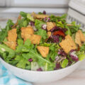 Crunchy pita chip salad in a bowl