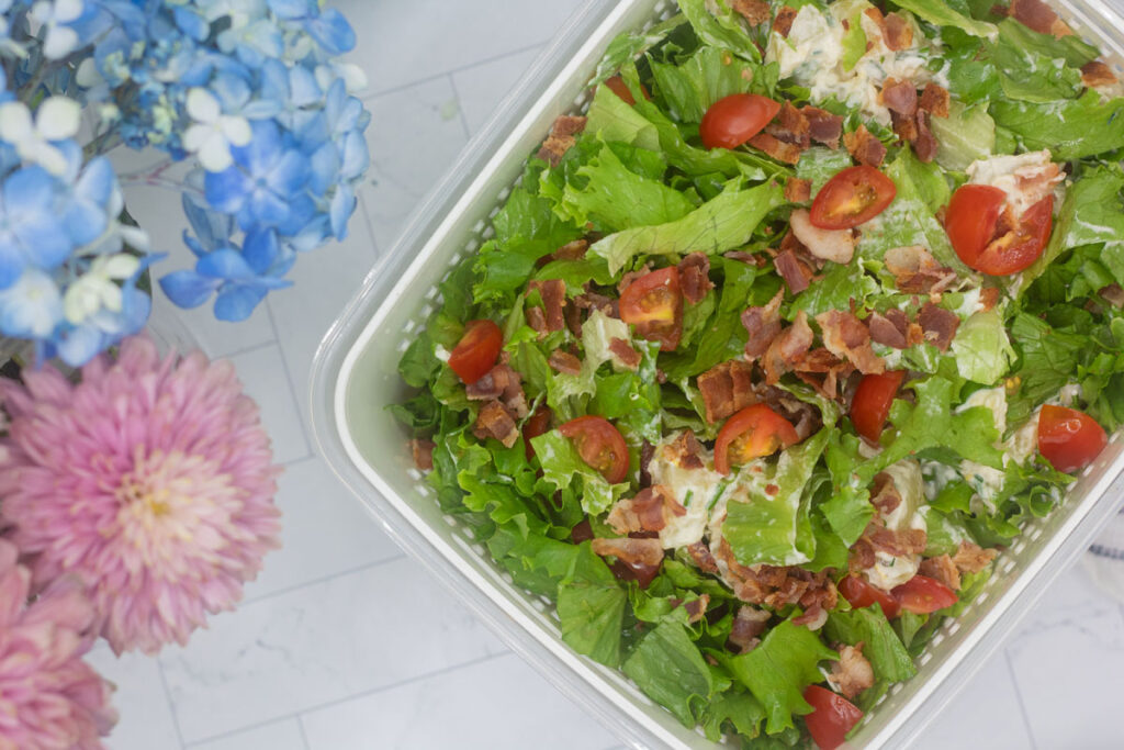 potato salad salad in an airated container