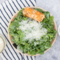 Salmon kale caesar salad