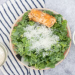 Salmon kale caesar salad