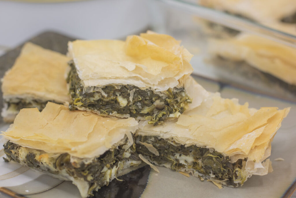 Spinach pie squares